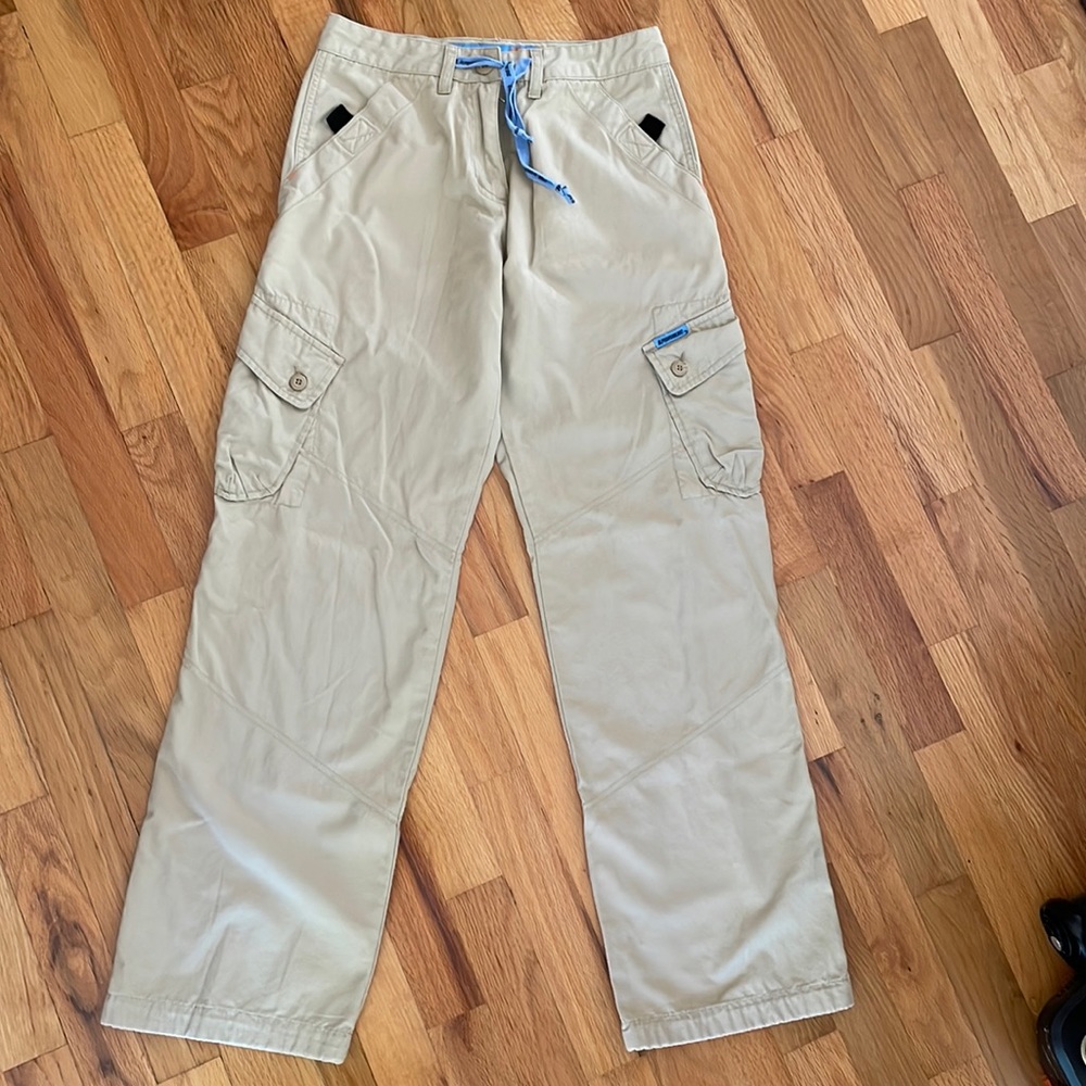 Alphanumeric cargo khaki pants